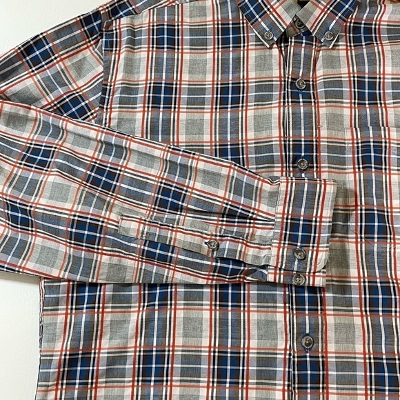 Eddie Bauer Travex Shirt Mens Large Gray Plaid Long Sleeve Button Up Classic Fit - Picture 5 of 9